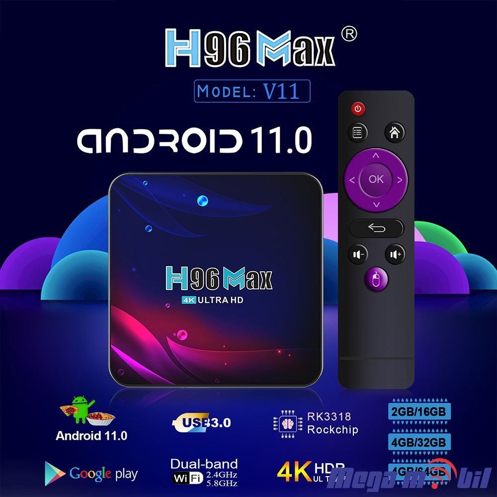Android TV BOX H96 Max 4GB RAM / 64GB ROM Wi Fi+BT Android 11